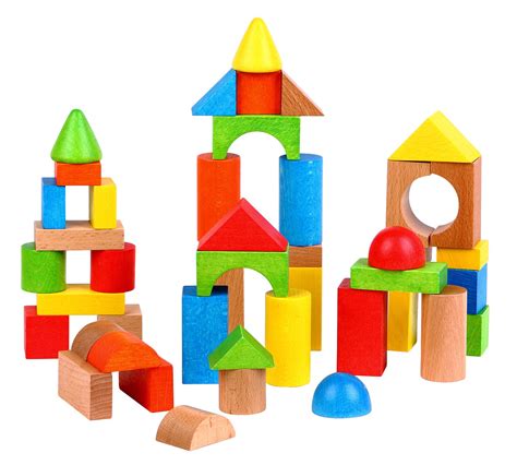 Lelin Children Kids Wooden Building Shape Bricks Construction Blocks | eBay