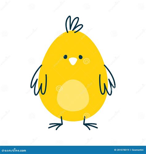 Chicken Animal Oval Shape Geometry Math Character Stock Vector ...