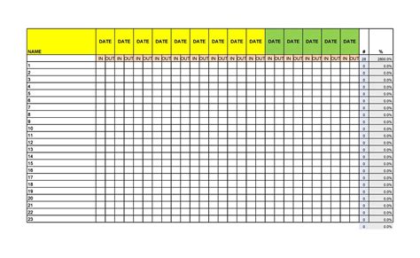 43 Free Printable Attendance Sheet Templates - TemplateLab