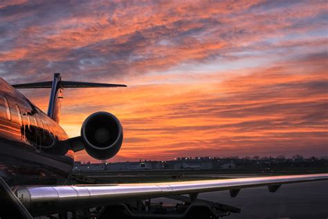 Airplane Flight Sunset