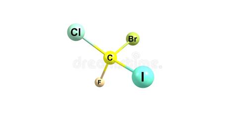 Bromochlorofluoroiodomethane Molecular Structure Isolated on White ...