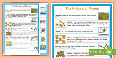 History Of Money Timeline - Twinkl South Africa - Twinkl