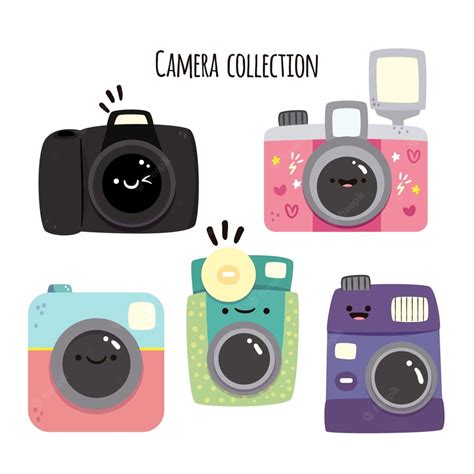 Premium Vector | Funny camera collection