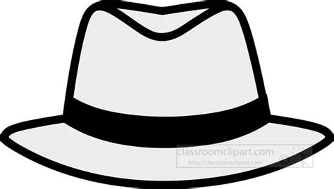 Clothing Outline Clipart-mens hat black outline