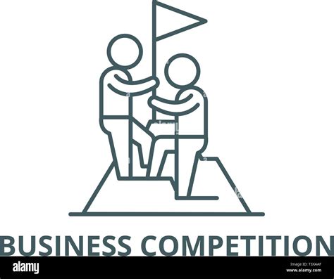 Business competition line icon, vector. Business competition outline ...