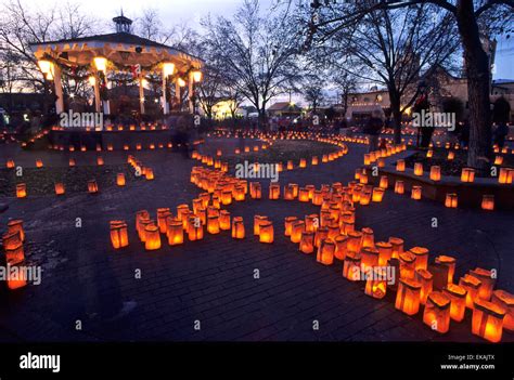 On Christmas Eve, the Old Town Plaza in Albuquerque is made festive by ...