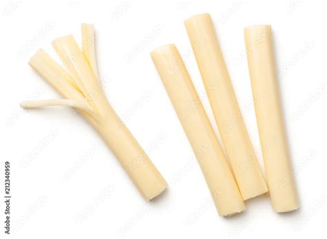 String Cheese Isolated on White Background Stock Photo | Adobe Stock