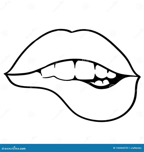 Red Lip Biting Vector Illustration | CartoonDealer.com #44493586