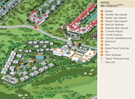 RIU Tequila map - Travel resort maps