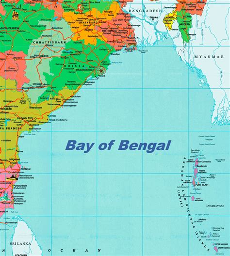 Bay of Bengal political map - Ontheworldmap.com