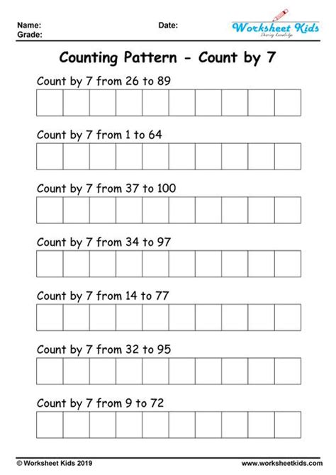 Free Printable Skip Counting Worksheets 1-10 | Grade K-3 Math Practice