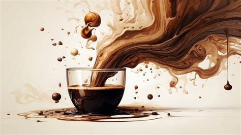 Dynamic Coffee Splash Physics HD Wallpaper by QuantumCurator