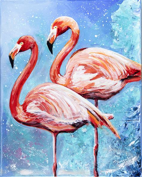 Fun with Flamingos - Kathy Anderson Art