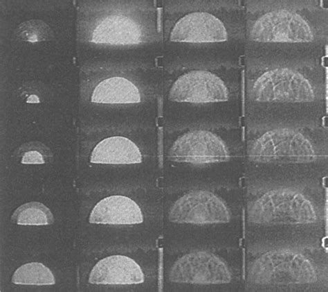 Photographs of detonation process and expansion of detonation products ...