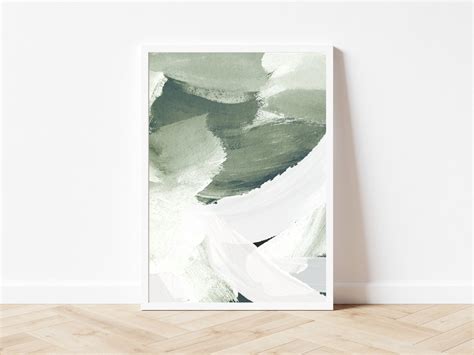 Sage Green Abstract Set of 3 Prints Sage Green Wall Art - Etsy