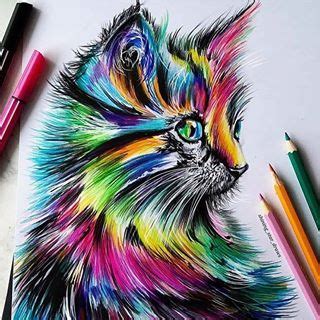 Rainbow Cat 🌈🐱 ️ by @shining_star_draws 🎨 Follow @justartvideos . . . # ...