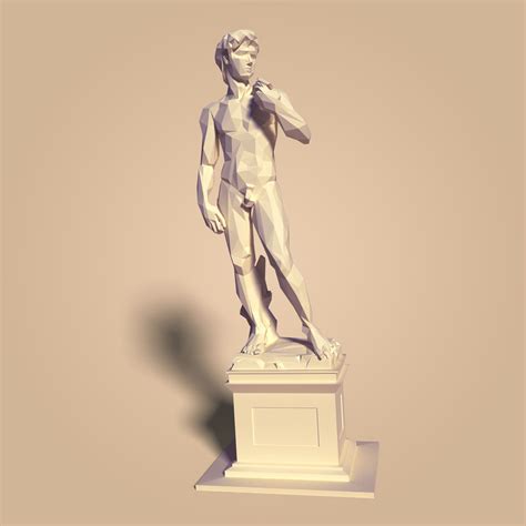 Low Poly David Statue 3D Model $4 - .blend .3ds .dae .fbx .obj .stl ...