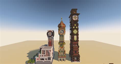 Three Clock Tower designs I made for an RP server! : Minecraft