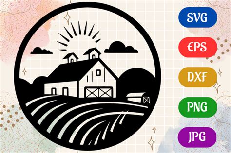 Farm | Silhouette Vector SVG EPS DXF PNG Graphic by Creative Oasis ...