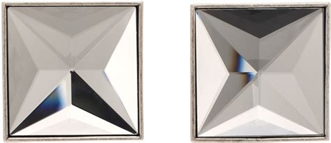 AREA: Silver Pyramid Earrings | SSENSE