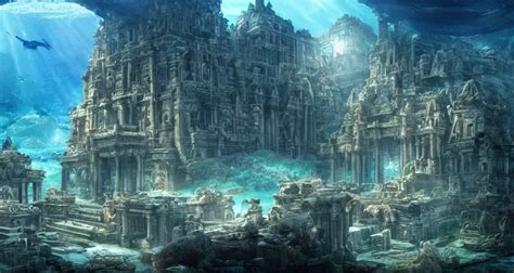 a magnificent photo of the lost city of Atlantis, | Stable Diffusion