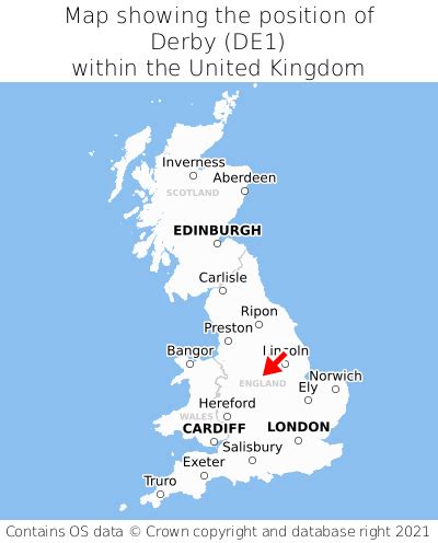 Where is Derby? Derby on a map