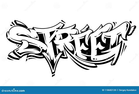 Street Graffiti Vector Lettering Stock Vector - Illustration of black ...