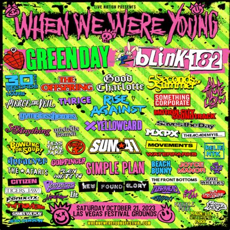 When We Were Young Announces 2023 Lineup Featuring Blink-182, Green Day ...