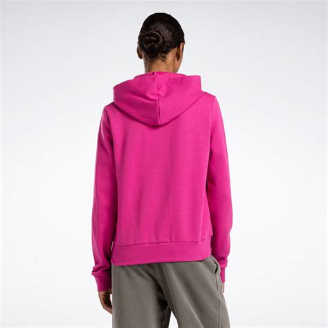 Reebok Identity Small Logo Fleece Zip-Up Hoodie in semi proud pink ...