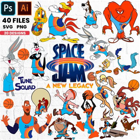 20 Colección Clipart Loony Tunes Space Jam Toon squad Paquete | Etsy