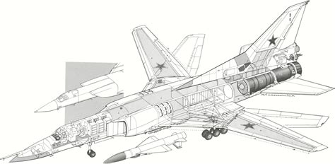 Tupolev Tu-22 Cutaway Drawing in High quality