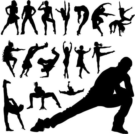 Dance Poses in Silhouette | Silhouette vector, Graphic design art ...