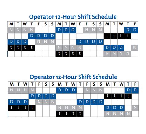 FREE 13+ Sample Shift Schedules in PDF | Excel