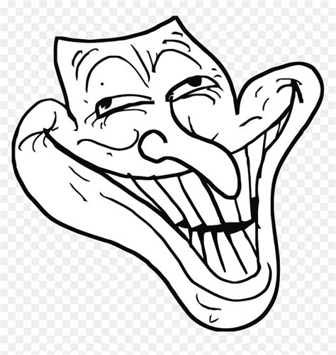 Trollface Png Transparent - Funny Meme Cartoon Face, Png Download - vhv