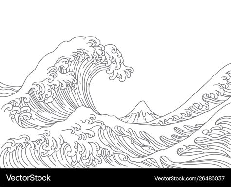 Japan great wave Royalty Free Vector Image - VectorStock