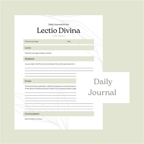 Lectio Divina Printable Journal Digital Download Guide for Scripture ...