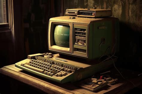 Abandoned Office with Old Broken Computer Equipment in Dystopia Concept ...