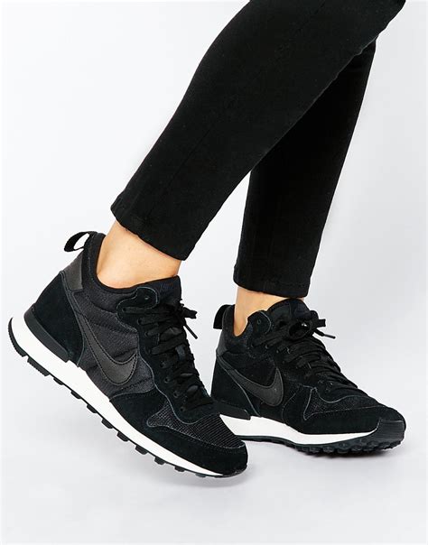 Nike Internationalist Mid Black Trainers - Black in Black | Lyst