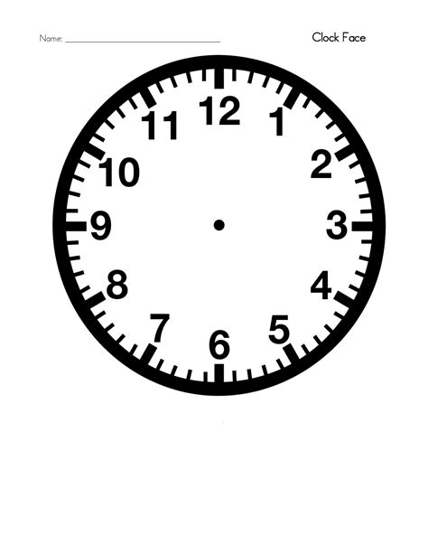 Blank Clock Template Printable | Activity Shelter