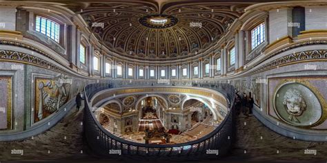 360° view of Balcony in the Basilica of St. Peter's on the way to climb ...