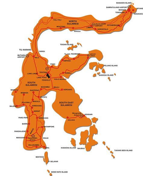 Travel map of Sulawesi