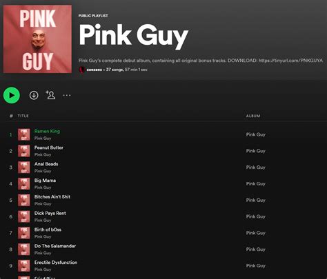 (FULL) Pink Guy album playlist on Spotify! : r/PinkOmega