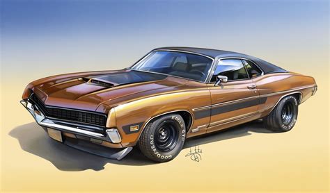 ArtStation - 1970 Ford Torino, Aleksandr Sidelnikov | Ford torino, Ford ...