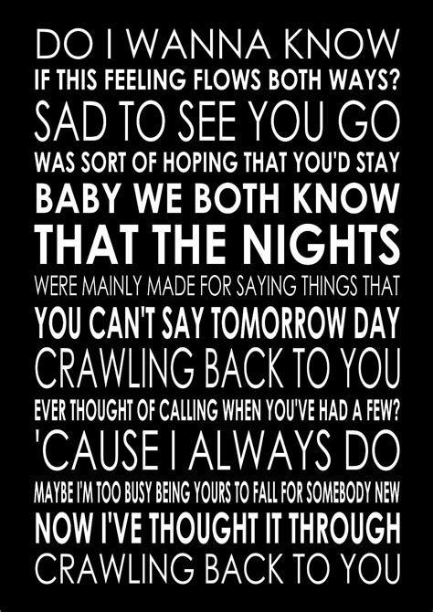 Arctic Monkeys Do I Wanna Know Lyrics