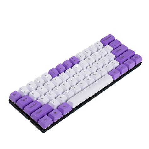 Buy NPKCWhite Purple Mixed 61 ANSI Keyset OEM Profile Thick PBT Keycap ...