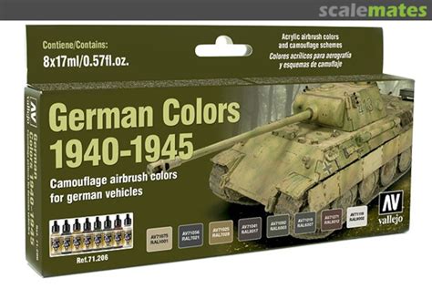 German Colors 1940-1945 71.206, 71.206 Acrylic | Vallejo Model Air | 8x ...