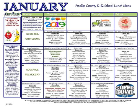 K-12-School-Lunch-Menu-January-2019 - Curlew Creek Elementary PTA ...