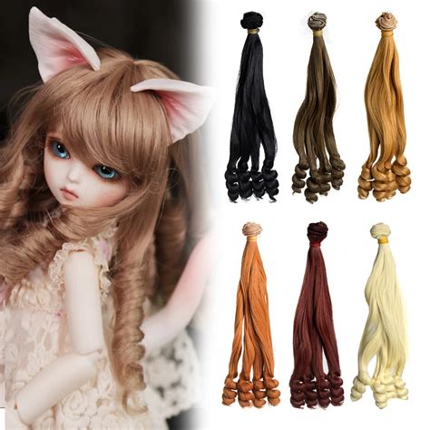 25cm*1m Wig BJD Doll DIY High temperature Wire Handmade Curly Wigs For ...