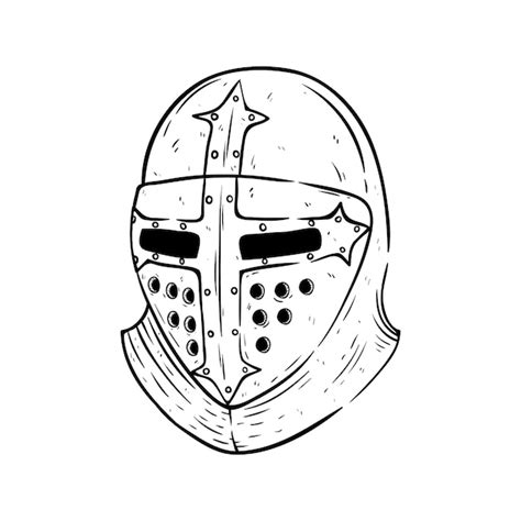 Premium Vector | Helmet of gladiator with sketch or hand drawn style on ...