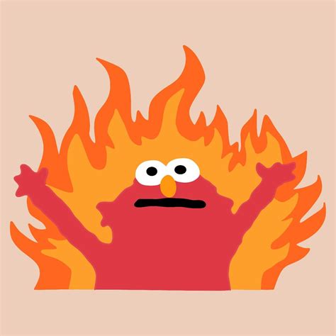 Elmo on Fire Meme by azizahcreates | Indie drawings, Small canvas art ...